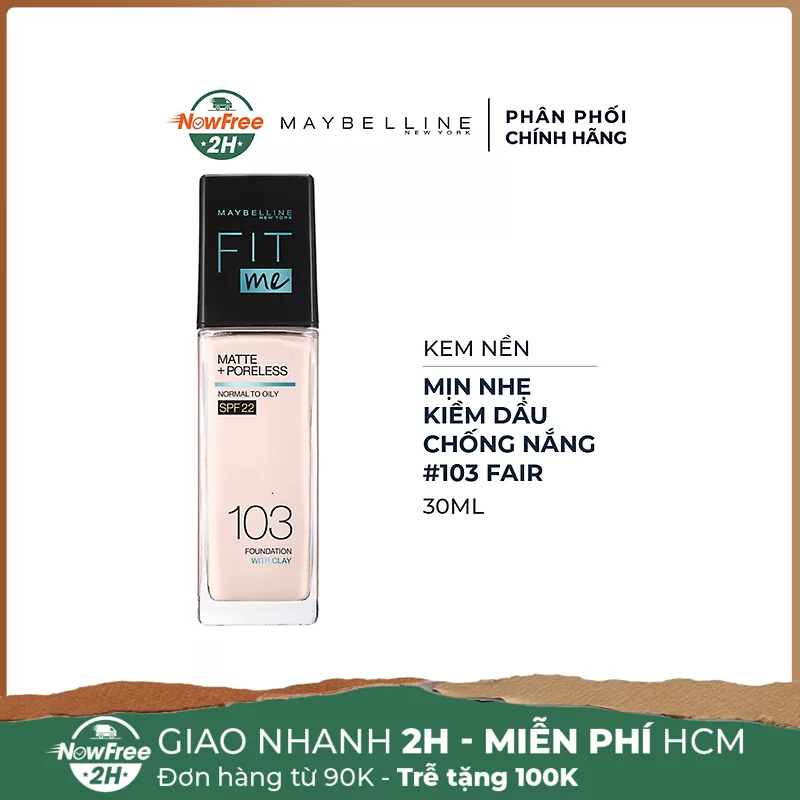 Kem Nền Maybelline Mịn Nhẹ Kiềm Dầu Chống Nắng #103 30ml