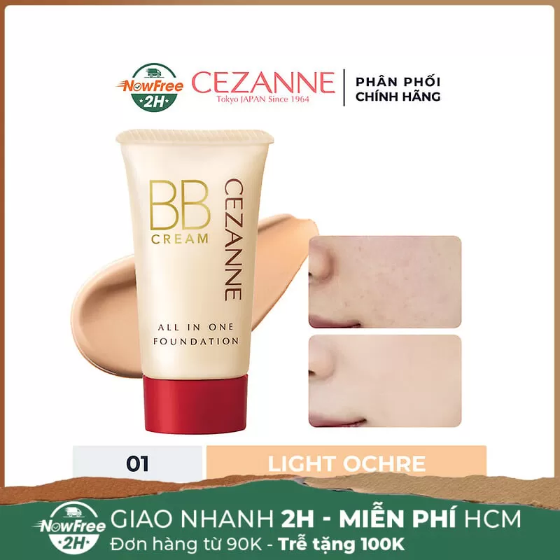 Kem Nền Cezanne BB Cream SPF23 PA++ 01 Light Ochre 40g