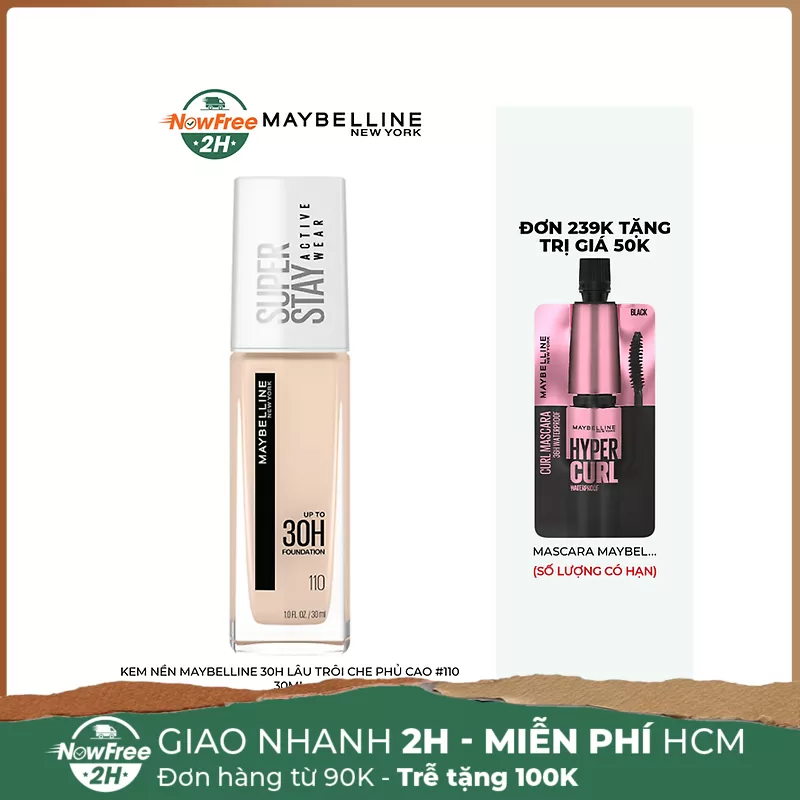 Kem Nền Maybelline 30H Lâu Trôi Che Phủ Cao #110 30ml