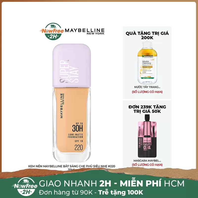 Kem Nền Maybelline Bắt Sáng Che Phủ Siêu Nhẹ #220 35ml