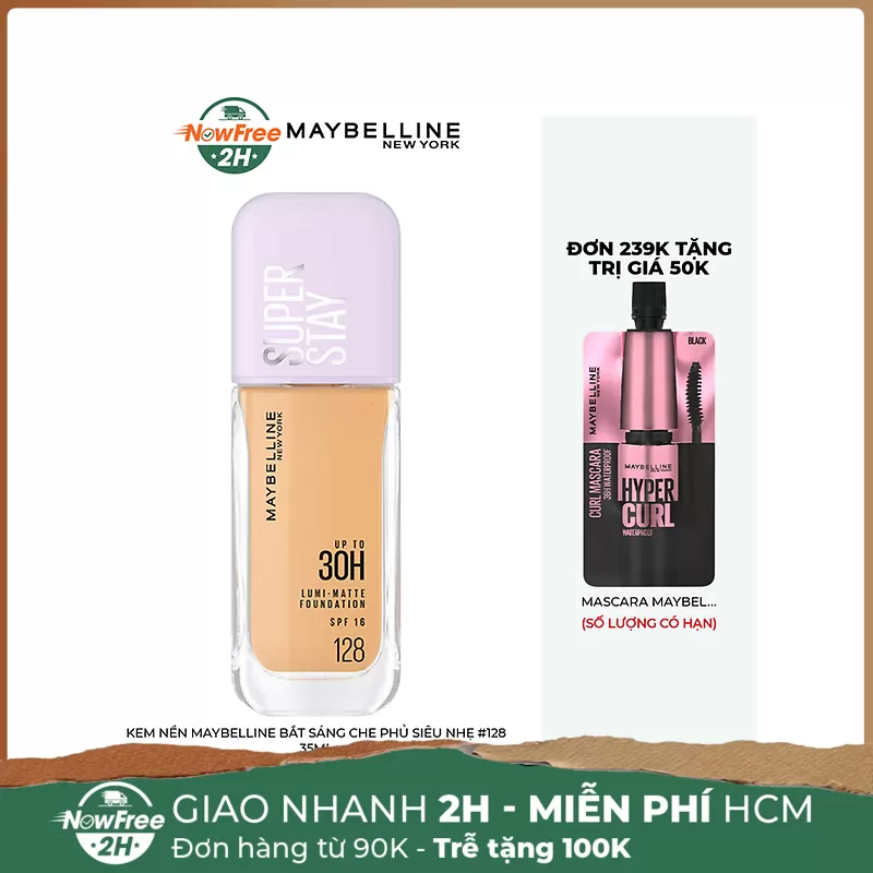 Kem Nền Maybelline Bắt Sáng Che Phủ Siêu Nhẹ #128 35ml