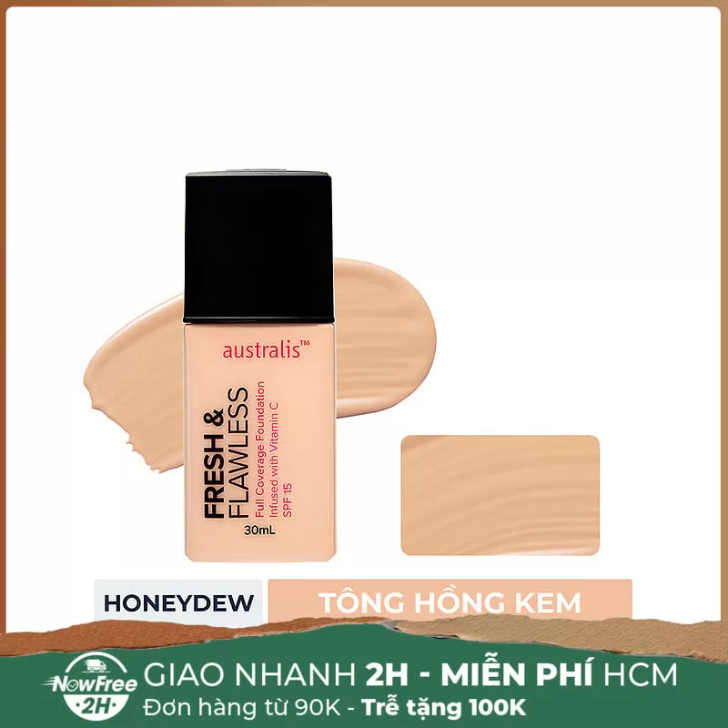 [HSD 12/2025] Kem Nền Australis Siêu Nhẹ Tông Hồng Kem #Honeydew 30ml