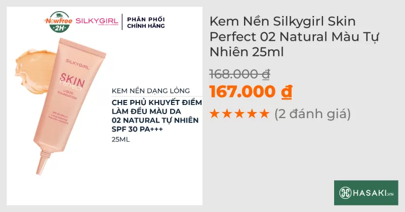 Kem Nền Silkygirl Skin Perfect 02 Natural Màu Tự Nhiên 25ml