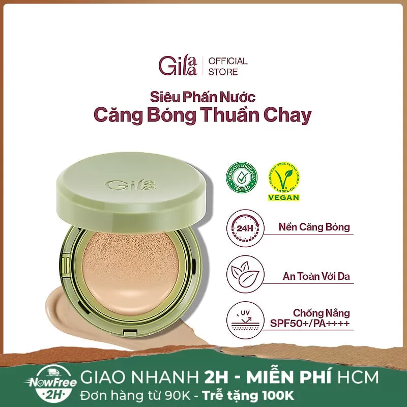 Siêu Phấn Nước Gilaa Căng Bóng 01 Light Beige 15g