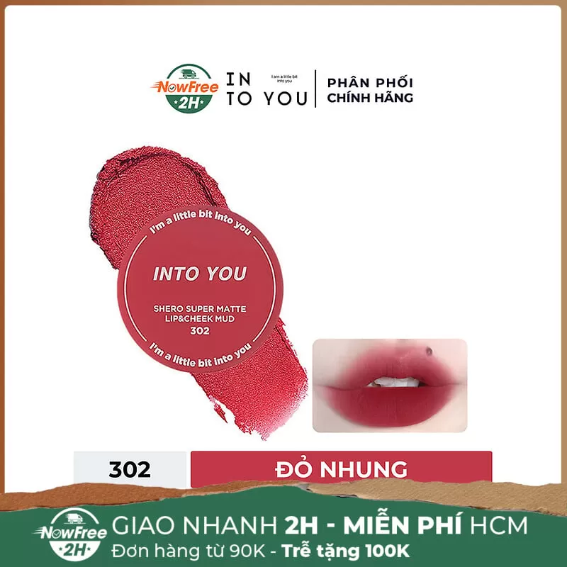 Son Kem Bùn & Má Hồng Into You - 302 Đỏ Nhung 5g (Hũ)