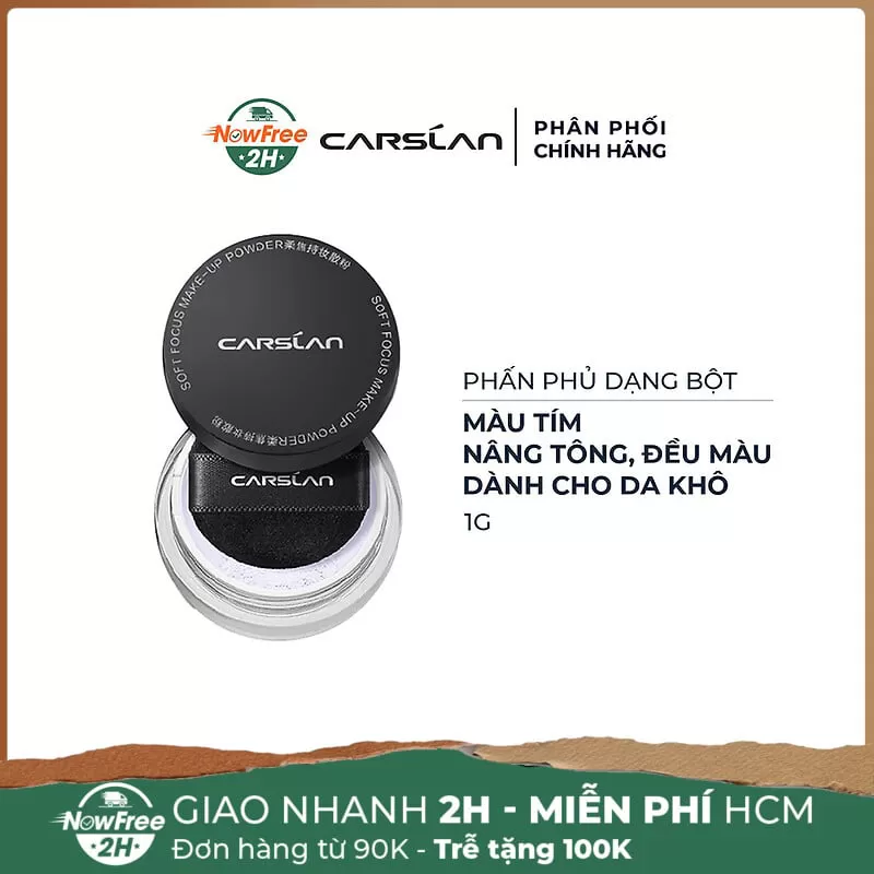 [Mini] Phấn Phủ Carslan Dạng Bột Nắp Đen Màu Tím 1g