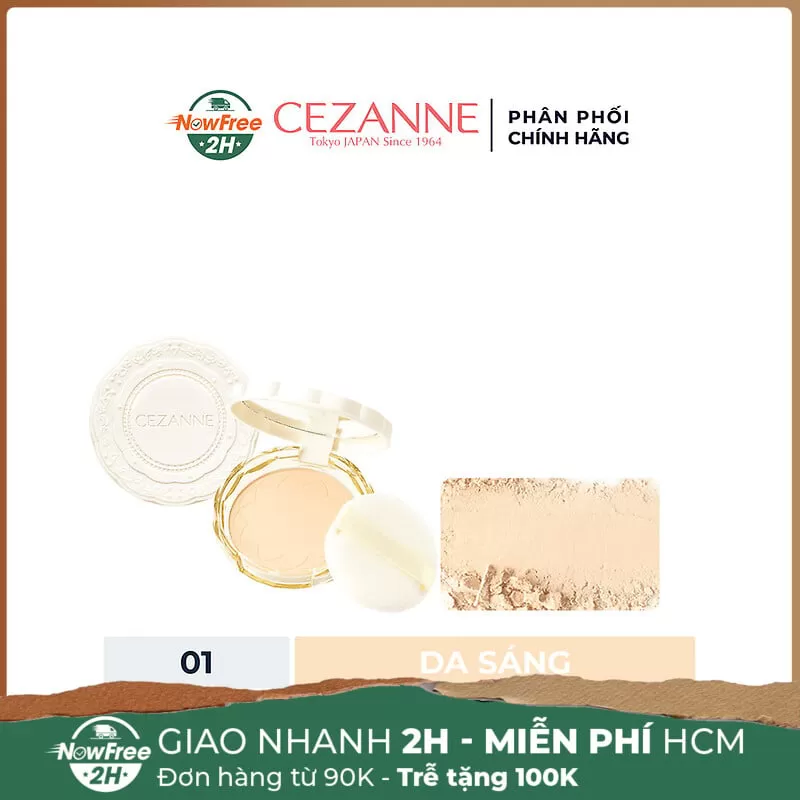 Phấn Phủ Cezanne Kiềm Dầu SPF50 PA++++ - 01 Da Sáng 10g