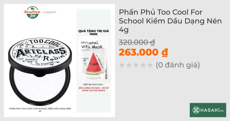 Phấn Phủ Too Cool For School Kiềm Dầu Dạng Nén 4g