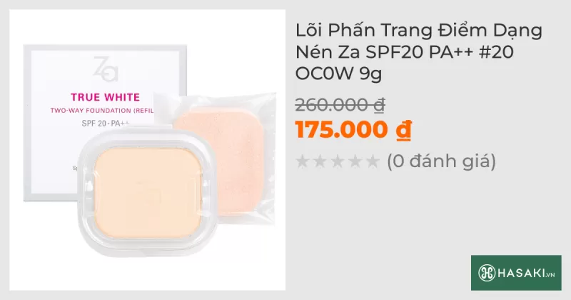 Lõi Phấn Trang Điểm Dạng Nén Za SPF20 PA++ #20 OC0W 9g