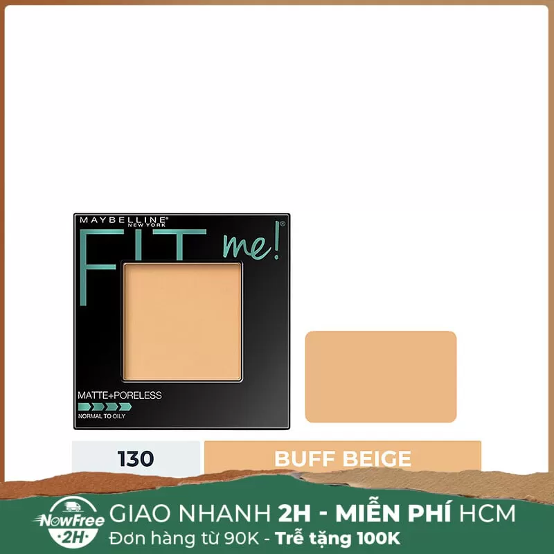 [HSD 11/2025] Phấn Phủ Maybelline Mịn Lì Kiềm Dầu 130 Buff Beige 8.5g