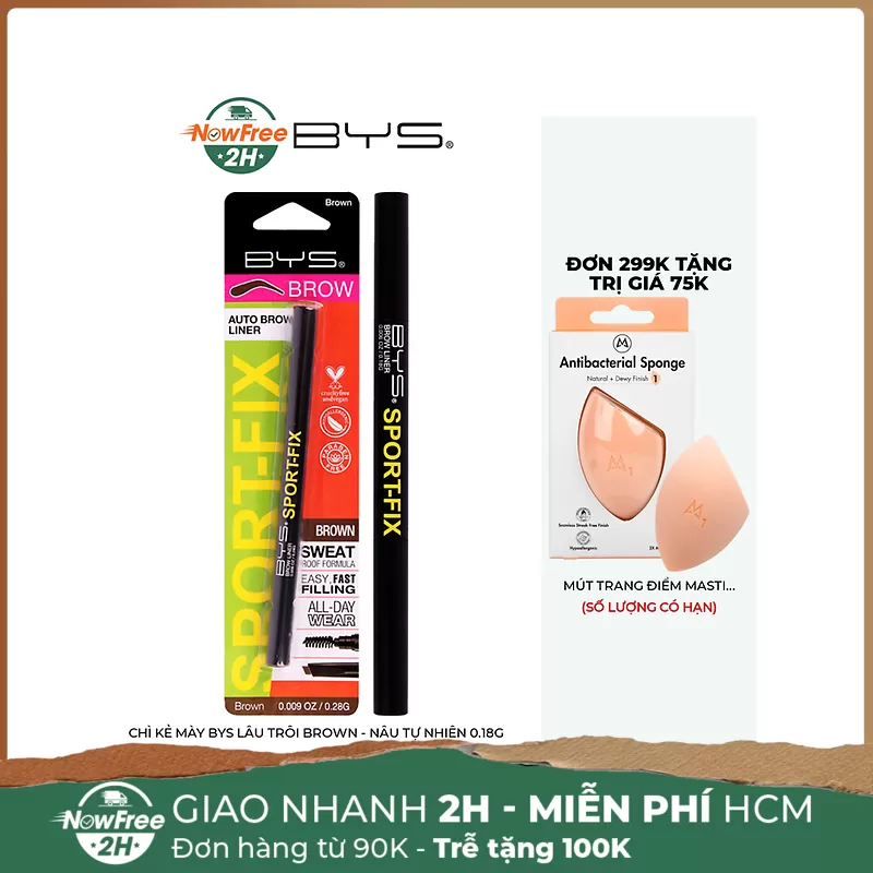 Chì Kẻ Mày BYS Lâu Trôi Brown - Nâu Tự Nhiên 0.18g