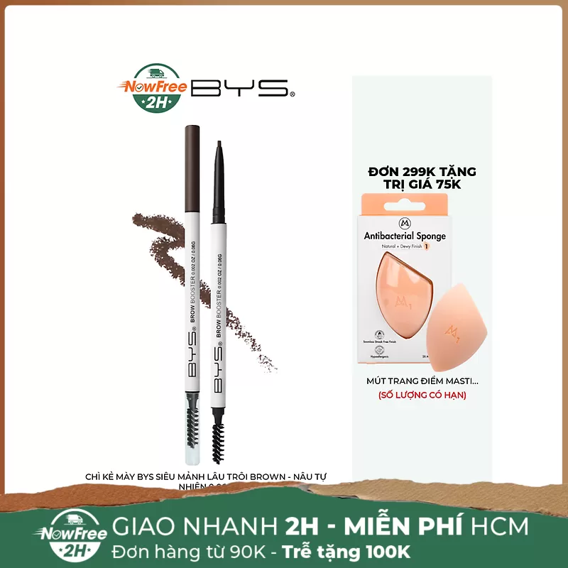 Chì Kẻ Mày BYS Siêu Mảnh Lâu Trôi Brown - Nâu Tự Nhiên 0.06g