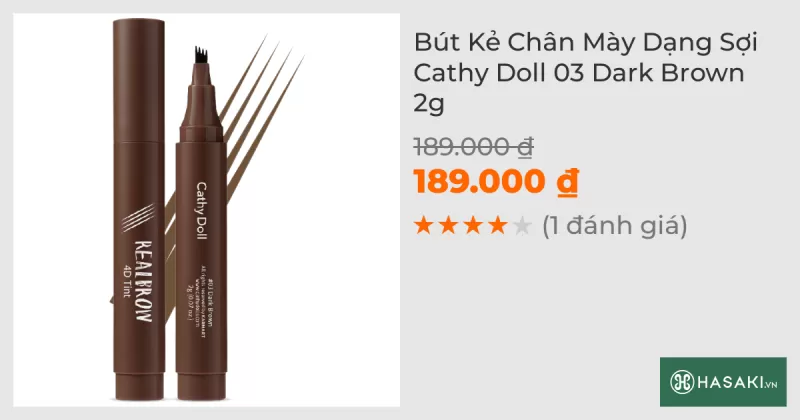 Bút Kẻ Chân Mày Dạng Sợi Cathy Doll 03 Dark Brown 2g