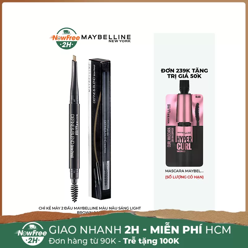 Chì Kẻ Mày 2 Đầu Maybelline Màu Nâu Sáng Light Brown 0.16g