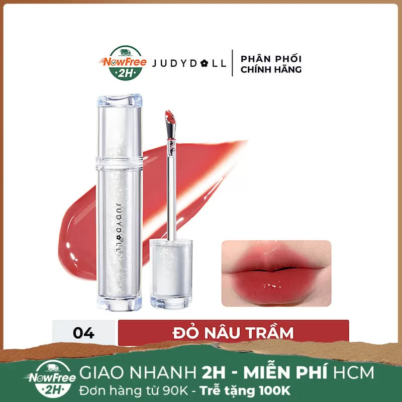 Son Tint Judydoll Căng Bóng Mát Lạnh - 04 Đỏ Nâu Trầm 2.4g