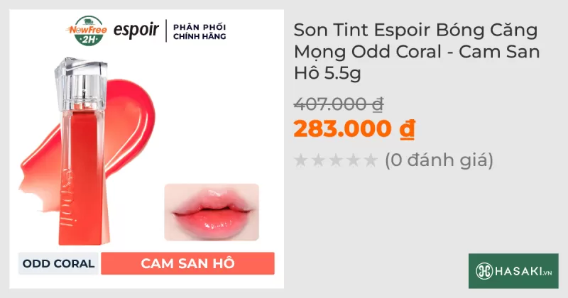 Son Tint Espoir Bóng Căng Mọng Odd Coral - Cam San Hô 5.5g