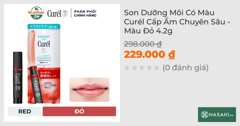 Son Dưỡng Môi Có Màu Curél Cấp Ẩm Chuyên Sâu - Màu Đỏ 4.2g