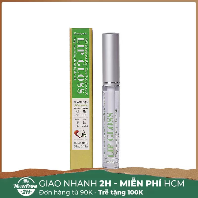 [HSD 10/2025] Lipgloss Dưỡng Môi Milaganics Dầu Dừa 5ml