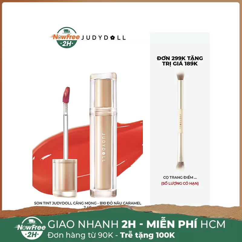 Son Tint Judydoll Căng Mọng - B10 Đỏ Nâu Caramel 2.4g