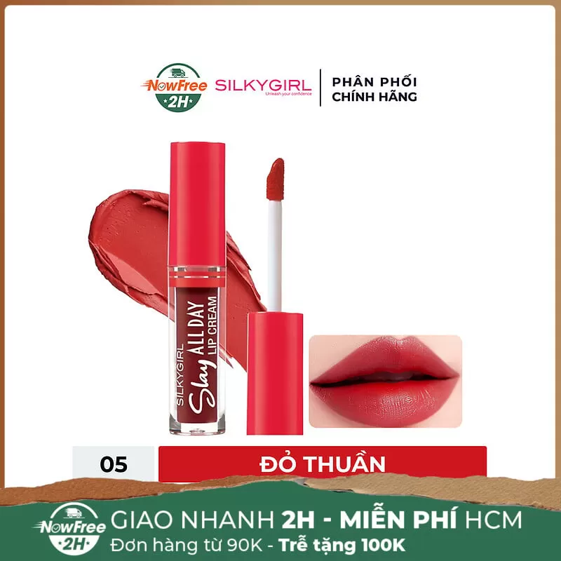 Son Kem Lì Silkygirl Lâu Trôi 05 Edgy - Đỏ Thuần 2ml