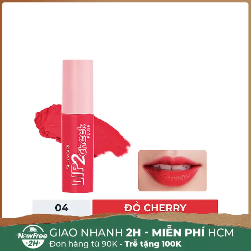 [HSD 09/2025] Son Kem Lì 2In1 Silkygirl 04 Pepper Love Màu Đỏ Cherry 3.8ml