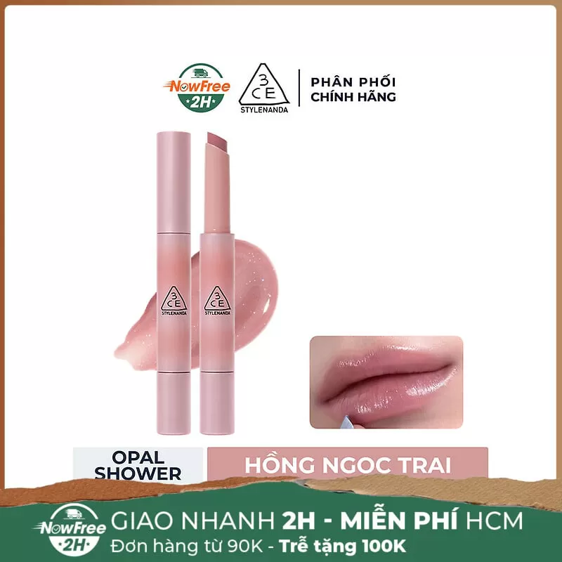 Son Thỏi 3CE Căng Bóng Opal Shower - Hồng Ngọc Trai 1.7g