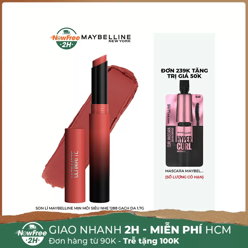 Son Lì Maybelline Mịn Môi Siêu Nhẹ 1288 Gạch Da 1.7g