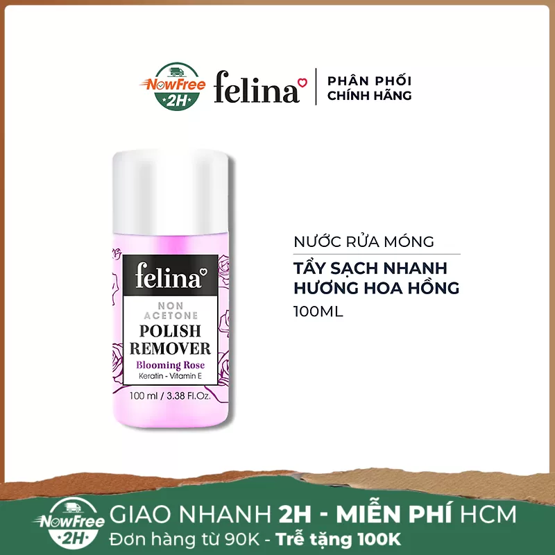 Nước Rửa Móng Felina Cao Cấp Hương Hoa Hồng 100ml