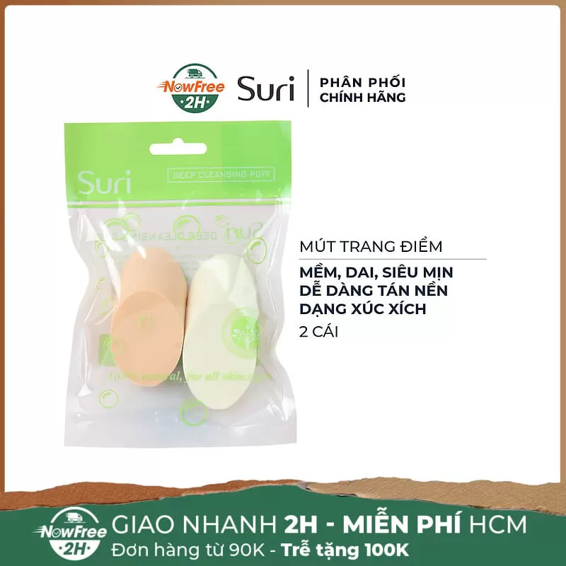 Mút Trang Điểm Suri Dạng Xúc Xích - E443 (2 Cái)