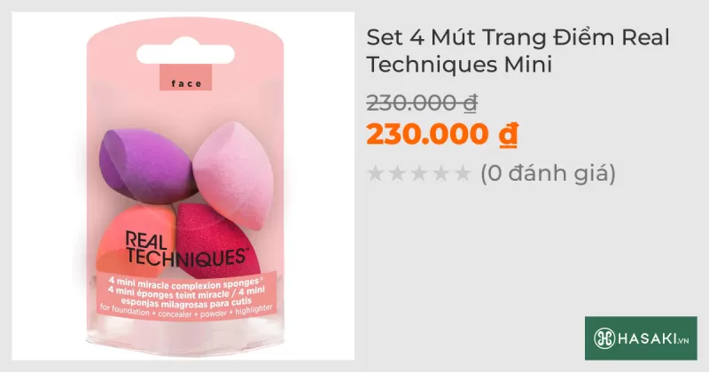 Set 4 Mút Trang Điểm Real Techniques Mini