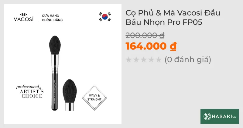 Cọ Phủ & Má Vacosi Đầu Bầu Nhọn Pro FP05