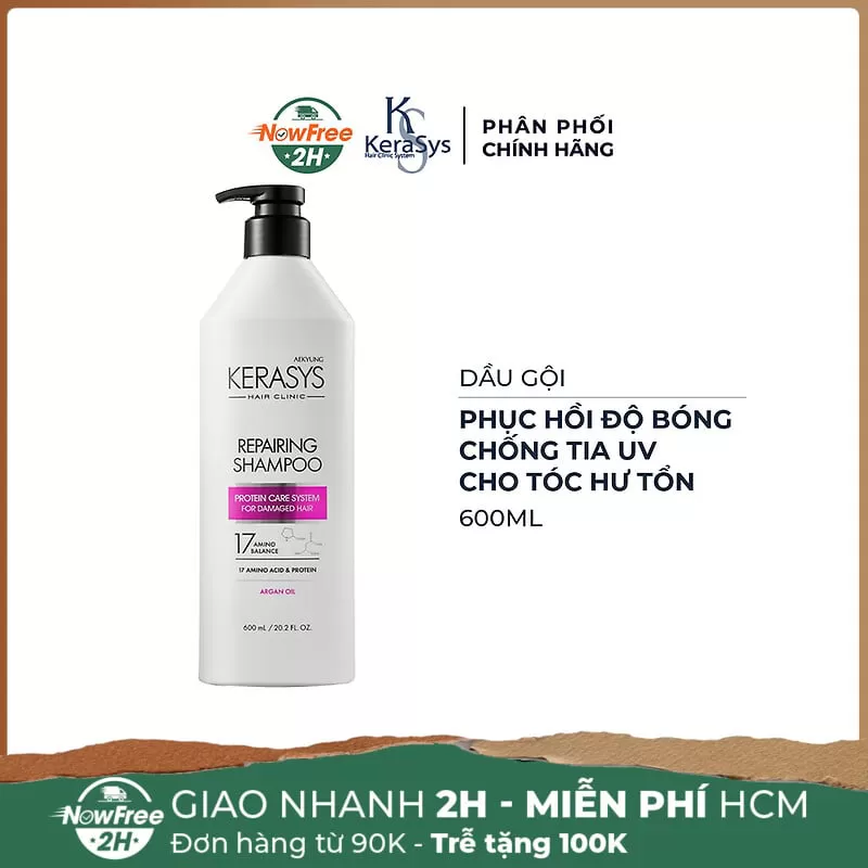 Dầu Gội KeraSys Phục Hồi Độ Bóng Cho Tóc Hư Tổn 600ml