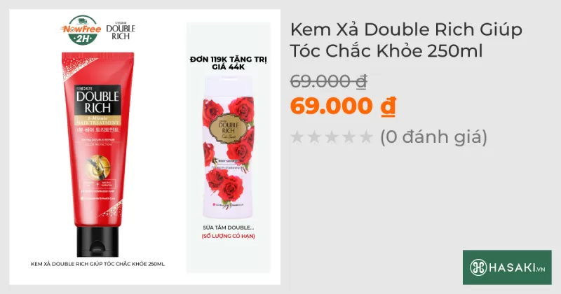 Kem Xả Double Rich Giúp Tóc Chắc Khỏe 250ml