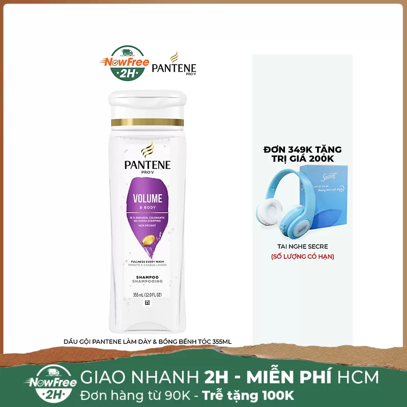 Dầu Gội Pantene Làm Dày & Bồng Bềnh Tóc 355ml