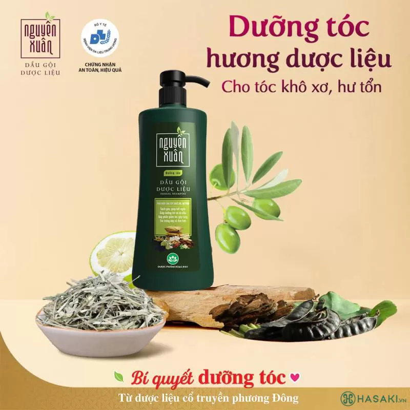 Dầu Gội Dược Liệu Nguyên Xuân Cho Tóc Hư Tổn 600ml