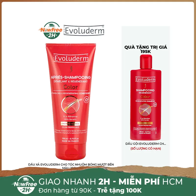 Dầu Xả Evoluderm Cho Tóc Nhuộm Bóng Mượt Bền Màu 200ml