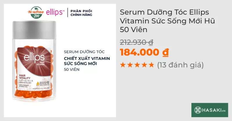 Serum Dưỡng Tóc Ellips Vitamin Sức Sống Mới Hũ 50 Viên