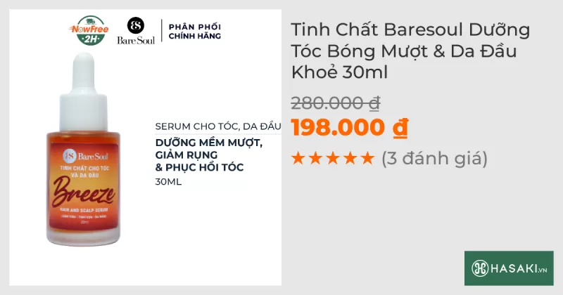 Tinh Chất Baresoul Dưỡng Tóc Bóng Mượt & Da Đầu Khoẻ 30ml