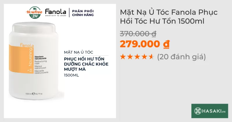 Mặt Nạ Ủ Tóc Fanola Phục Hồi Tóc Hư Tổn 1500ml