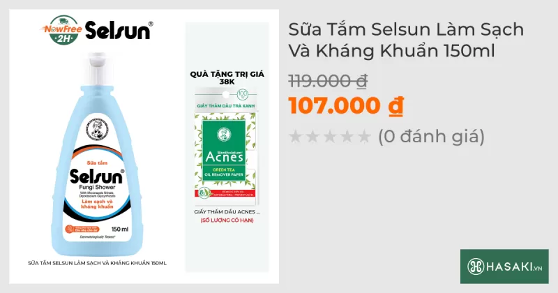 Sữa Tắm Selsun Làm Sạch Và Kháng Khuẩn 150ml