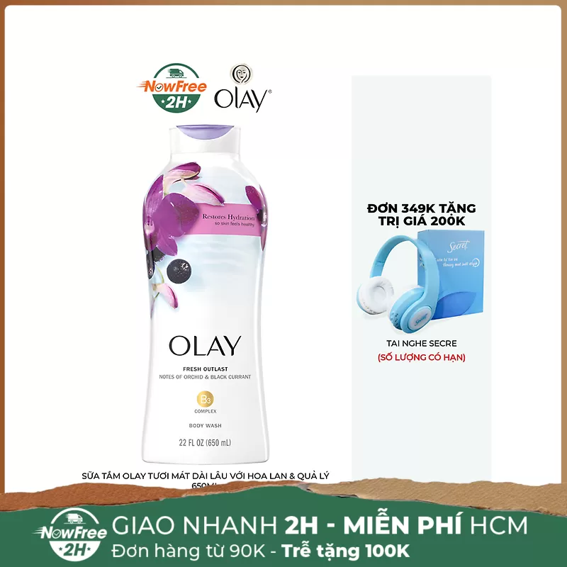 Sữa Tắm Olay Tươi Mát Dài Lâu Với Hoa Lan & Quả Lý 650ml