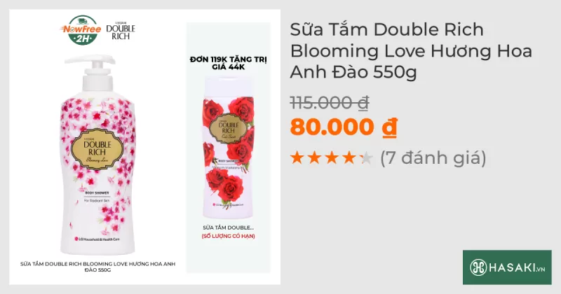 Sữa Tắm Double Rich Blooming Love Hương Hoa Anh Đào 550g