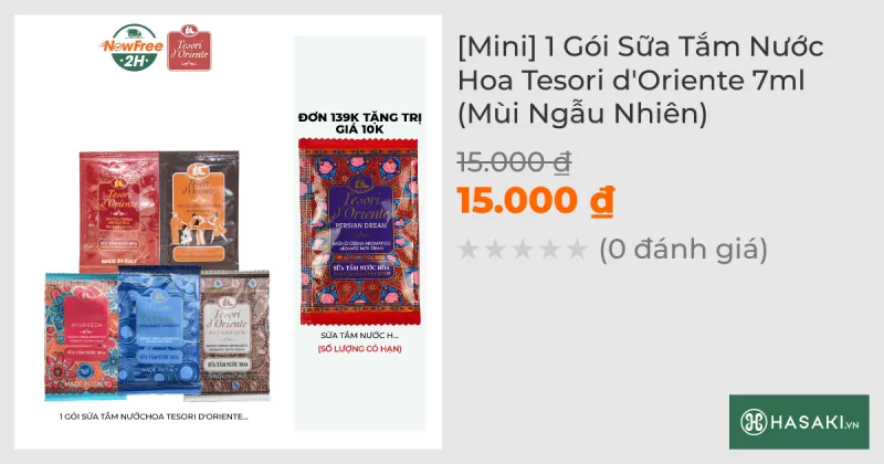 [Mini] 1 Gói Sữa Tắm Nước Hoa Tesori d'Oriente 7ml (Mùi Ngẫu Nhiên)