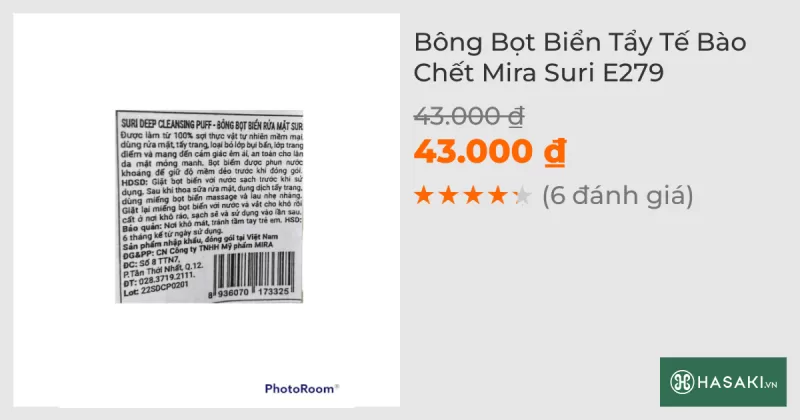 Bông Bọt Biển Tẩy Tế Bào Chết Mira Suri E279