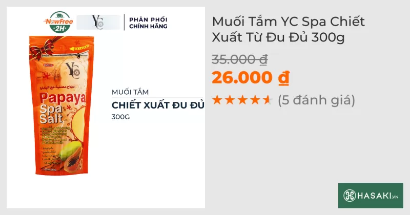 Muối Tắm YC Spa Chiết Xuất Từ Đu Đủ 300g