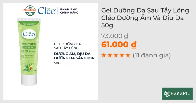 Gel Dưỡng Da Sau Tẩy Lông Cléo Dưỡng Ẩm Và Dịu Da 50g