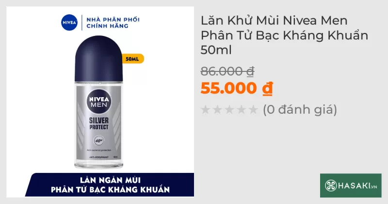 Lăn Khử Mùi Nivea Men Phân Tử Bạc Kháng Khuẩn 50ml