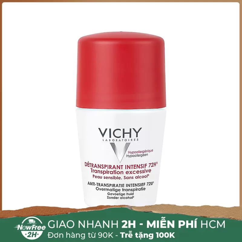 [HSD 11/2025] Lăn Khử Mùi Vichy Khô Thoáng Vùng Da Dưới Cánh Tay 72H 50ml
