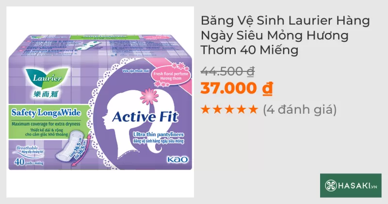 Băng Vệ Sinh Laurier Hàng Ngày Siêu Mỏng Hương Thơm 40 Miếng