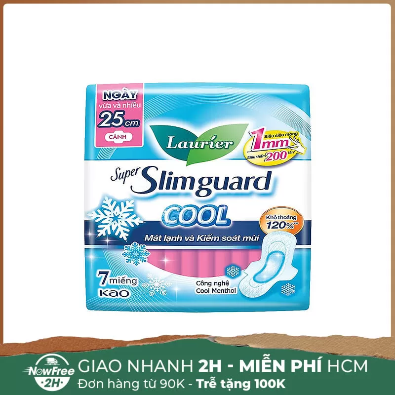 [HSD 09/2025] Băng Vệ Sinh Laurier Siêu Mỏng Mát Lạnh 25cm 7M